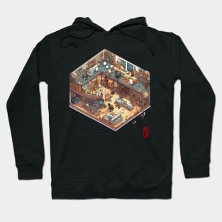 isometric cat library Hoodie